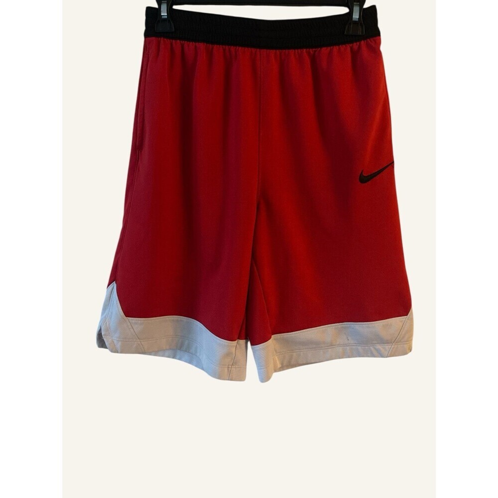 Nike Dri-Fit Icon Basketball Shorts Boys XL Red Black Swoosh Logo Drawstring
